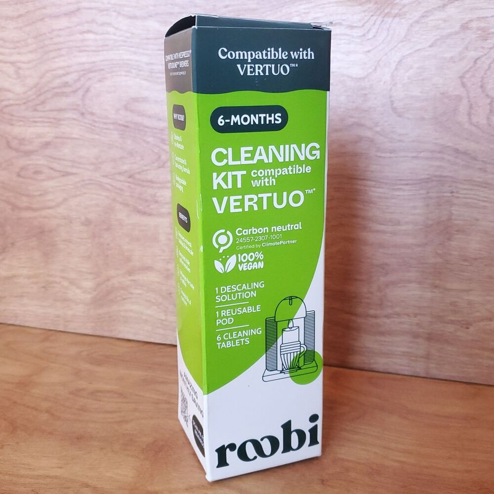 Roobi Cleaning Descaling Kit Nespresso Vertuo Compatible 6 Tablets & Solution